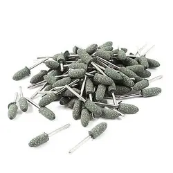 100 Pcs Silver Tone 3mm Shank Mounted Grinding Point Polishing Tool 8mm Dia Tip