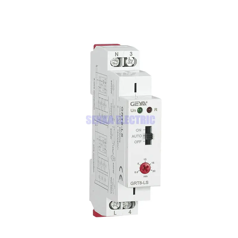 AC230V Ajustable Staircase Lighting Timer Switch Light Corridor Relay Auto 0.5s-20min Delay off Time Relay GRT8-LS