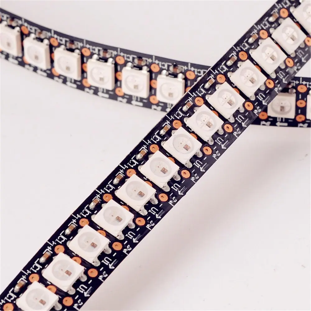 1m White PCB 144 Pixels/M WS2811 IC 5050 RGB WS2812B Chip DC5V Digital LED Dream Color Strip Light