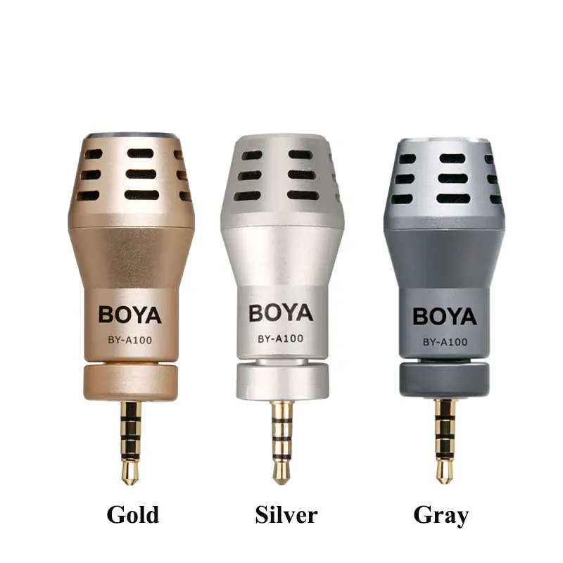 Boya BY-A100 3.5mm trrs conexão mini omni microfone condensador direcional para iphone7/6s/6 para ipod touch