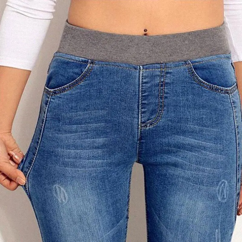 

Jeans for Women Mom Jeans High Waist Jeans Woman High Elastic Stretch Jeans Female Washed Denim Skinny Pencil Pants