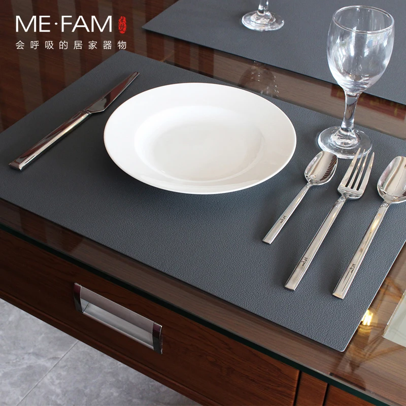 ME.FAM New Simple Leather Texture Silicone Placemat Anti-hot Dish Pad Waterproof Oilproof Home Dining Table Mesa Protection Mats