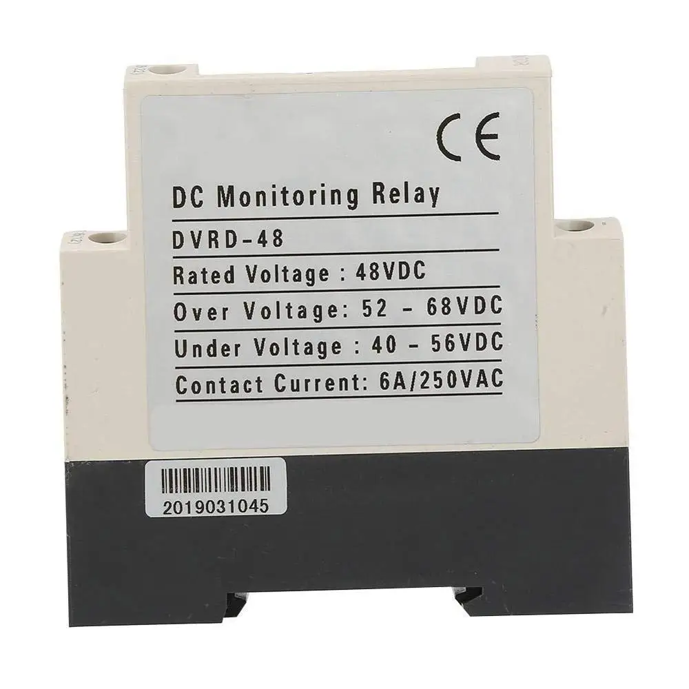 DVRD Voltage Monitoring Relay DC 12V/24V/36V/48V Over-Voltage and Under-Voltage Protection Relay 35MM Guide Rail 13-17V 10-14V