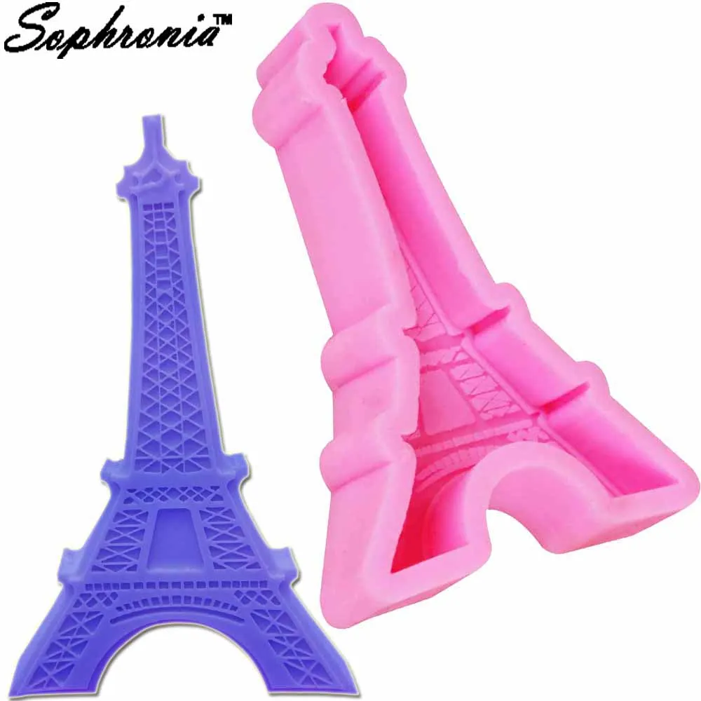 3D Large Eiffel Tower Candle Silicone Moulds Soap Mold Kitchen-Baking Resin Form Home Decoration  DIY Clay Craft Wax Making M867