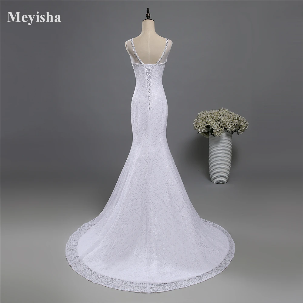 ZJ9141 Customized 2025 Romantic Sequins Lace Up Wedding Dresses Sexy Plus Size Mermaid Trumpet fishtail Bridal Dress