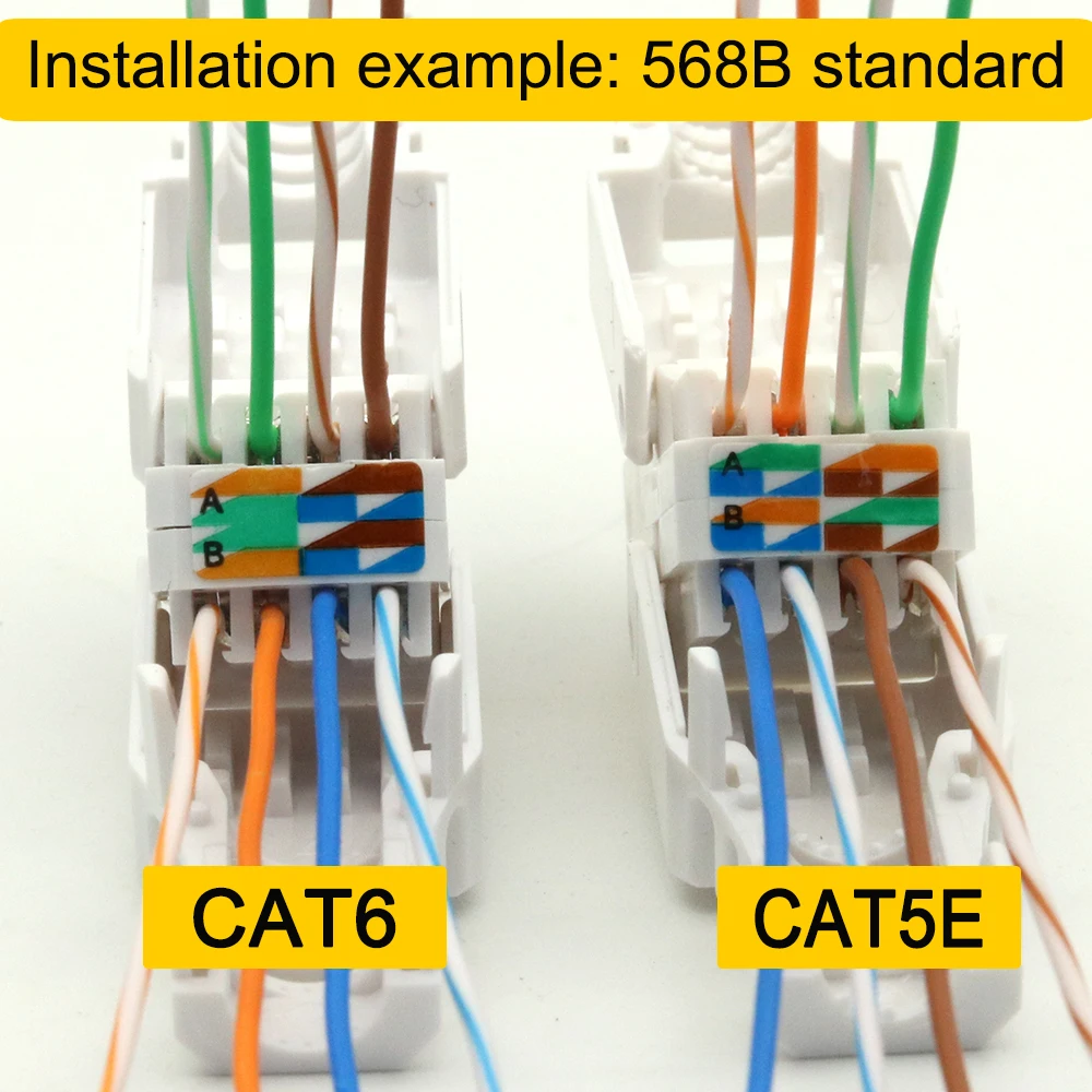 xintylink rj45 Toolless connector ethernet cable plug cat5 cat5e cat6 network 8P8C utp unshielded modular terminals reused