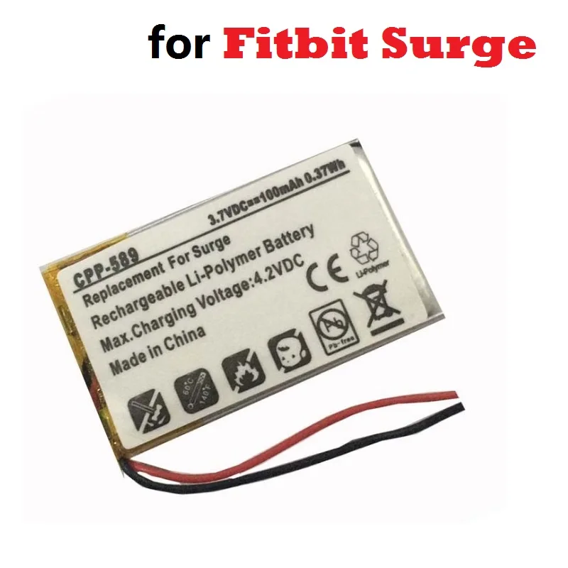 

Battery for Fitbit Surge Smartwatch Smart Watch 3.7V 100mAh New Li-Polymer Lithium Rechargeable Accumulator LSSP491524AE