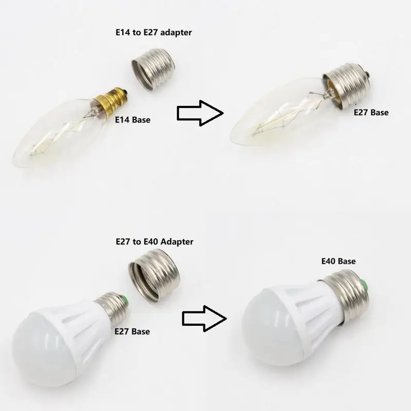 Adaptateur de support de lampe E14 à E27, 3 pièces, 10 pièces, adaptateur de Base d'ampoule LED, convertisseur E40 à E27