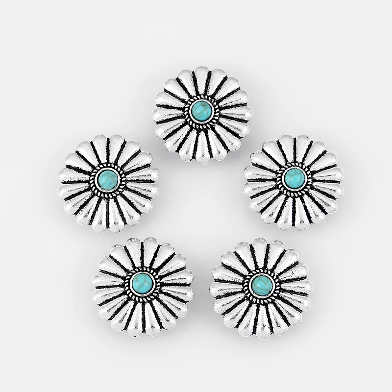 10pcs Sun Flower Slider Spacer For 5mm Round Leather Cord Bracelet Necklace Jewelry Making Findings Accessories