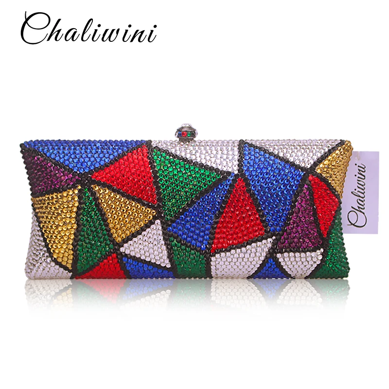 Multi color Crystal Evening Bag High quality Luxury Diamond Plain Clutch Bag Designer rhinestone pochette Women Handbags