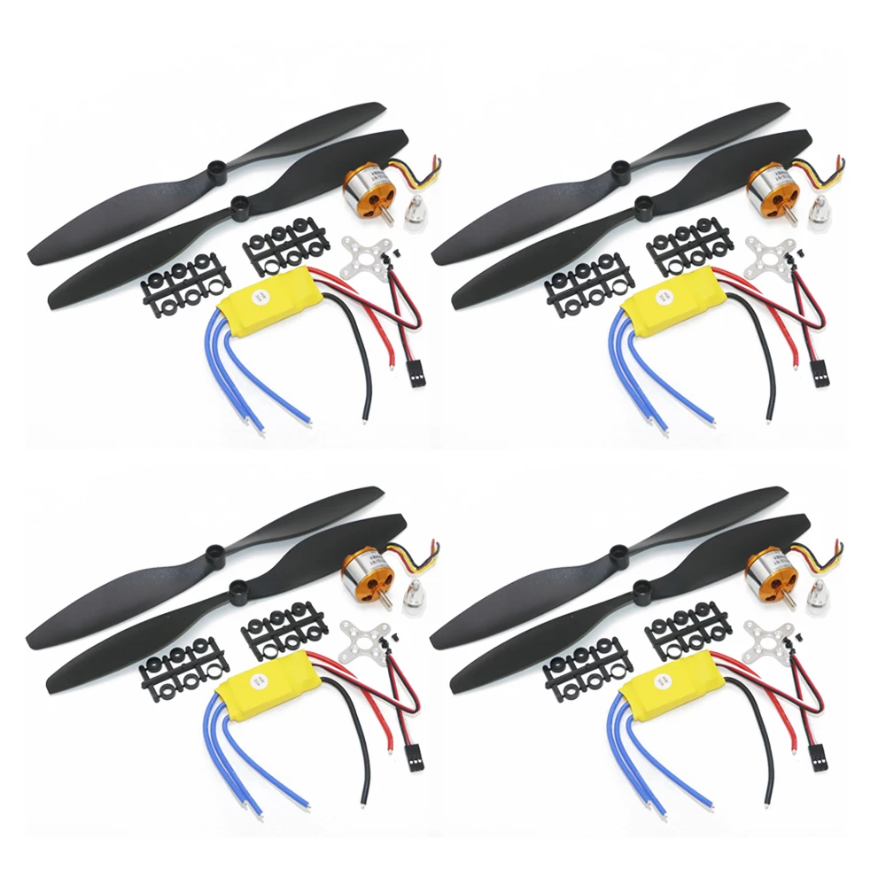 

4set A2212 1000KV 2200KV 1000KV Brushless Outrunner Motor +30A ESC+1045 Propeller Quad-Rotor Set for RC Aircraft Multicopter