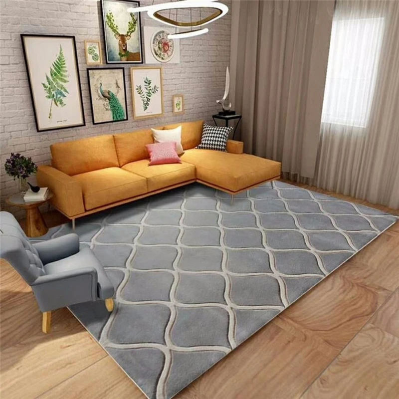 

Simple and stylish carpets Parlor European rugs Modern Luxury Large size Custom European carpet 100% wool mats Grey carpet