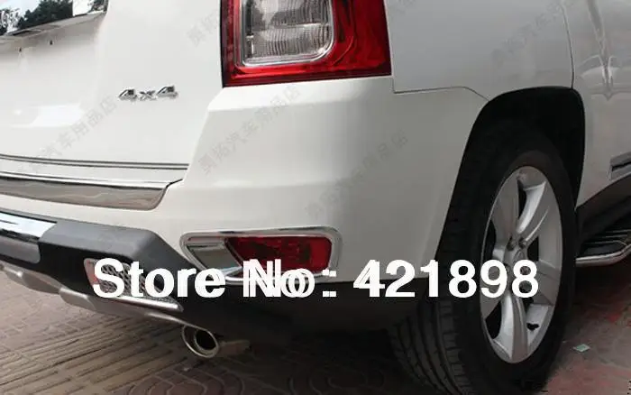 

For Jeep Compass 2011 2012 2013 2014 2015 ABS Chrome Rear Fog Light Lamp Cover Trim 2 pcs Car Accessories Stickers W4