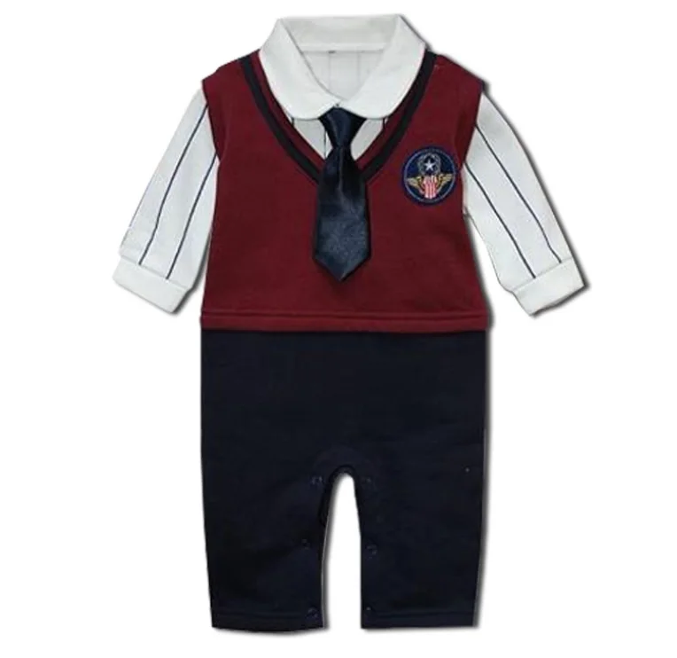 Hooyi Baby Rompers Handsome Toddler Tie Tuxedo One-Piece Clothes baby boy clothes roupas de bebe jumpsuit outfits