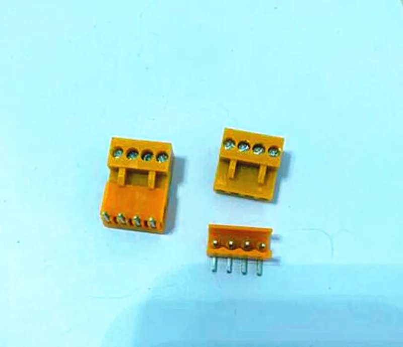 20sets Plug-in PCB terminal block HT3.96 plug hole orange 2/3/4/5/6/7/8 ~ 10P Curved needle seat