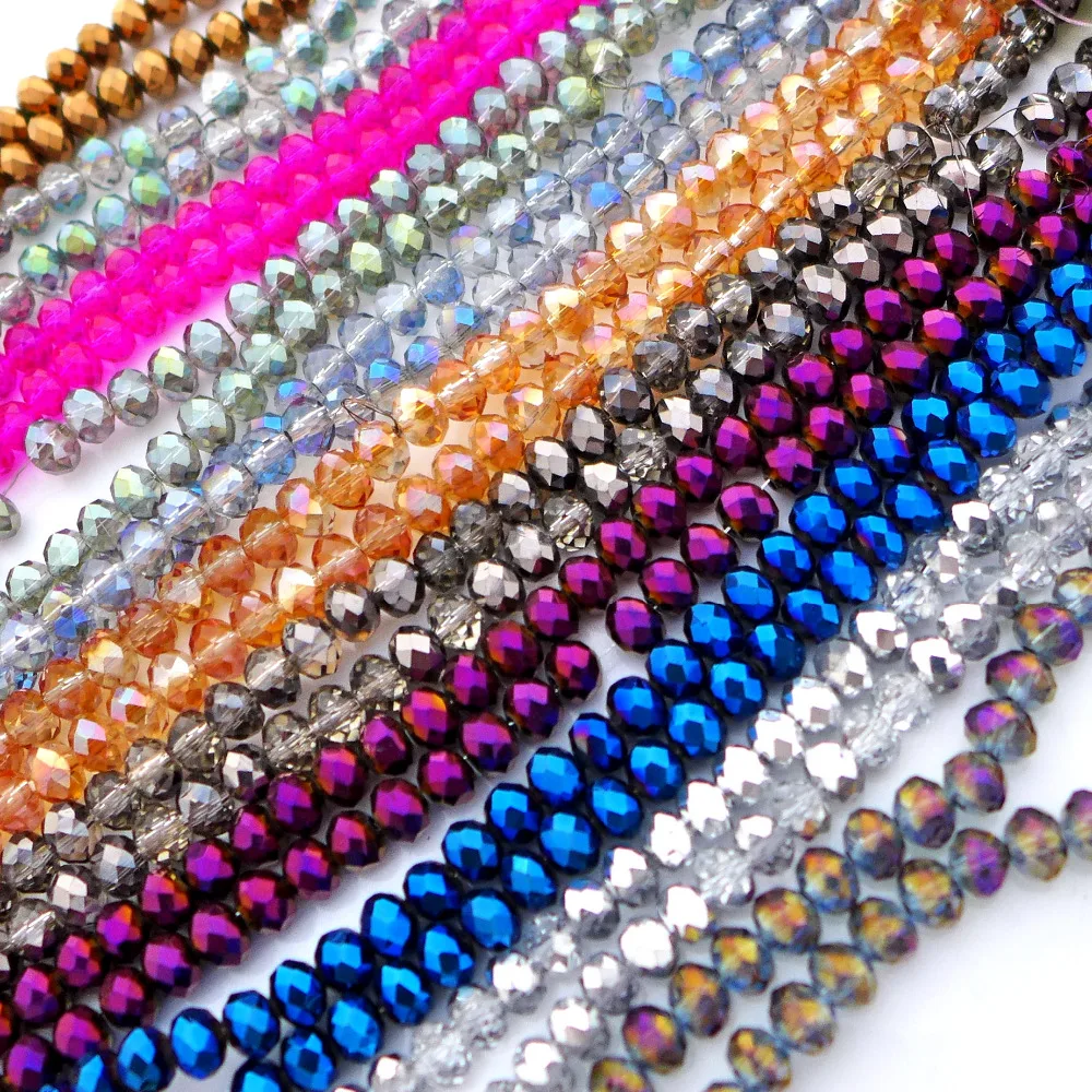 wholesale 2/3/4/6/8/10/12/14mm 5040 crystal rondelle glass beads white plated colors diy jewerly finding quality free shipping-3