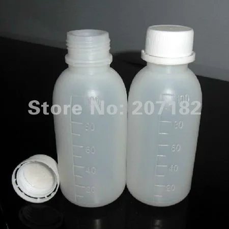 

Free shipping (100sets/lot) 100ml PE translucent round safety cap bottle with scale,sample bottle,liquid bottle,plastic bottle