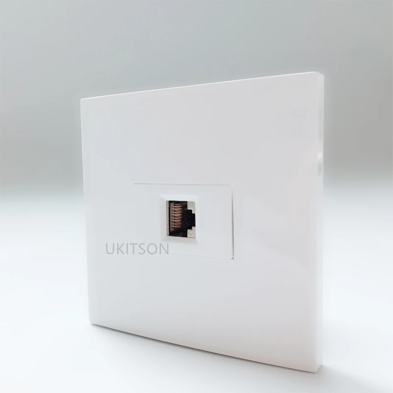 1 Port Shield CAT.6A RJ45 Connector Wall Panel LAN RJ45 CAT6A Face Cover 86x86mm CAT 6A Internet Wall Panel