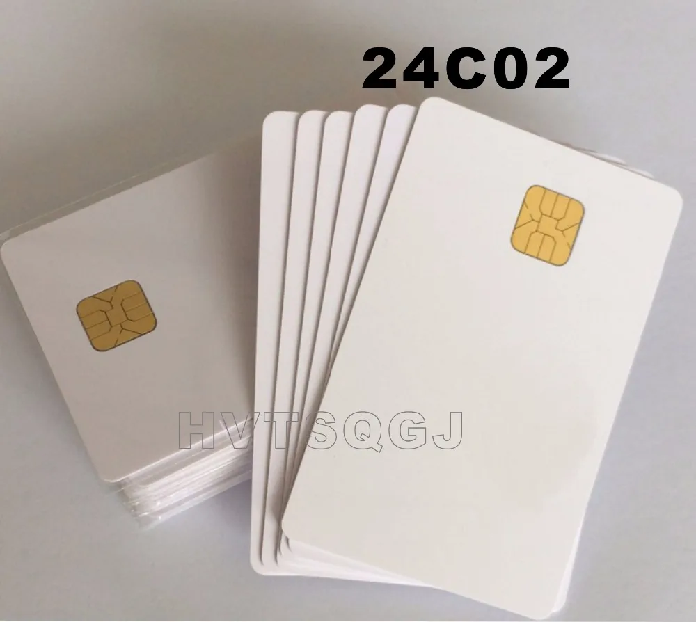 10pcs/lot Free shipping Customized size PVC RFID blank bank card with 24C16 chip smart card