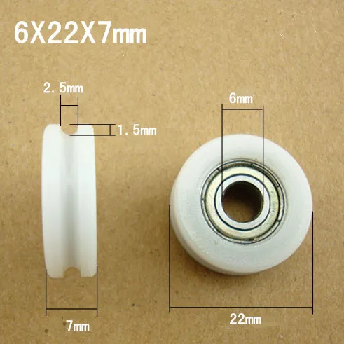 

Free shipping 10 pcsU groove 696zz bearing wheel with groove 6*22*7 POM roller door wheel