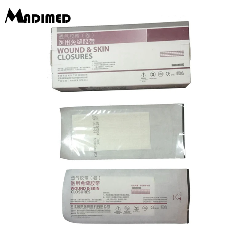 12*100mm 6strips/ bag 20 bags/box sterile wound skin closures strip tape for Caesarean operation reducing scar formation