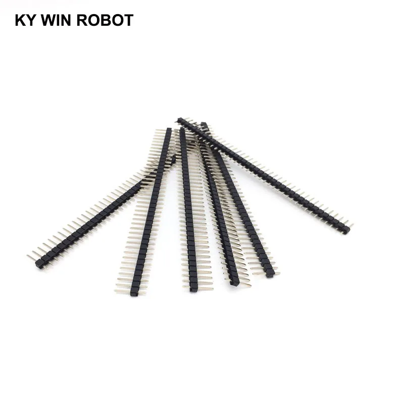 Gold-plated copper 10PCS 40Pins 2.54mm Single Row Straight Male Pin Header Strip For PCB 10pcs/lot