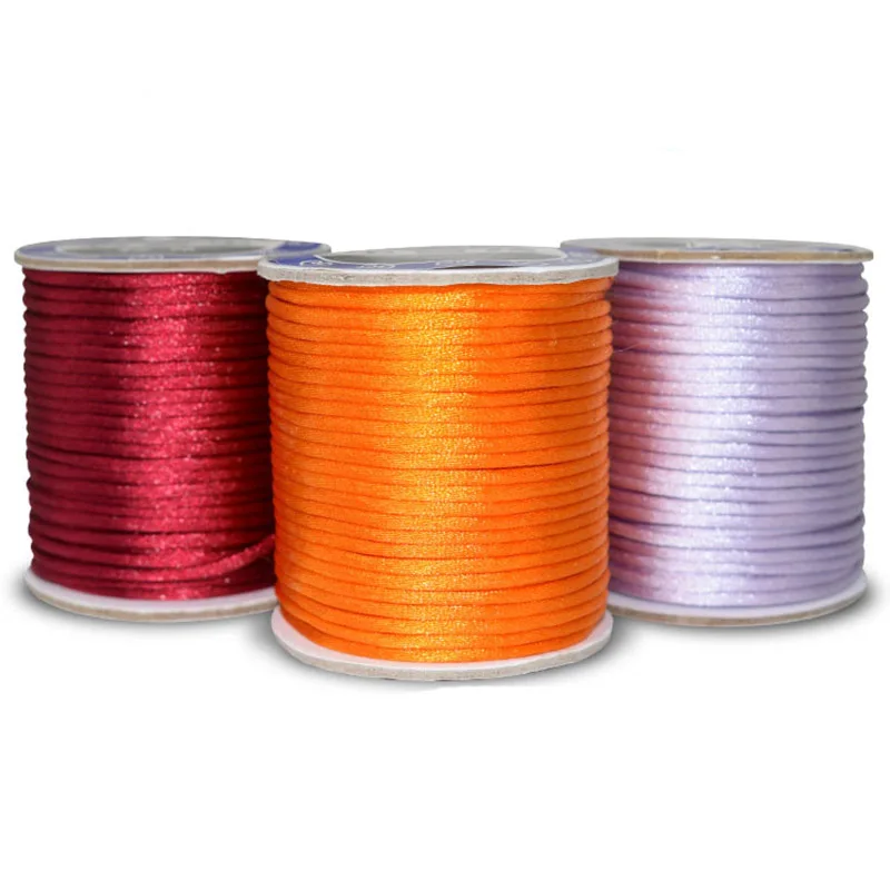 2.5mm 20meter Satin Nylon Beading Cord Silk Macrame Rope Kumihimo DIY  Bracelets Necklace Jewelry Accessory Finding