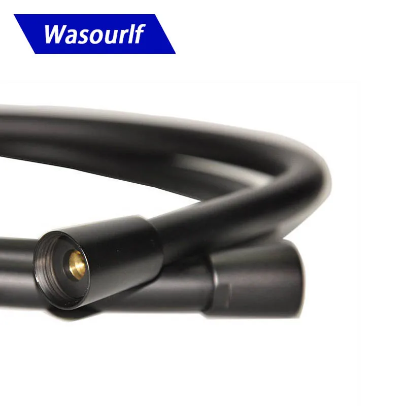 WASOURLF PVC 1.5 Metre Black Shower Hose 1/2 Inch Thread Size Anti-twist 150cm Water Hose Bathroom Accessories Fittings Part