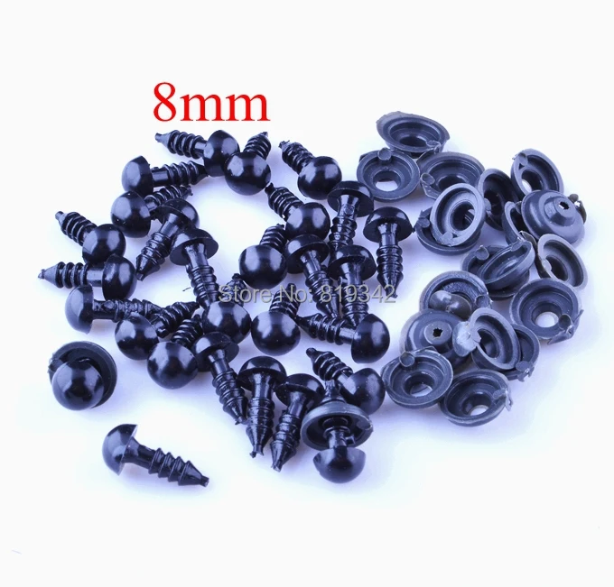 8mm 300pcs/lot plastic toy doll eyes Safety Eyes Handmade Accessories for Bear Doll Animal Puppet making Scrapbooking