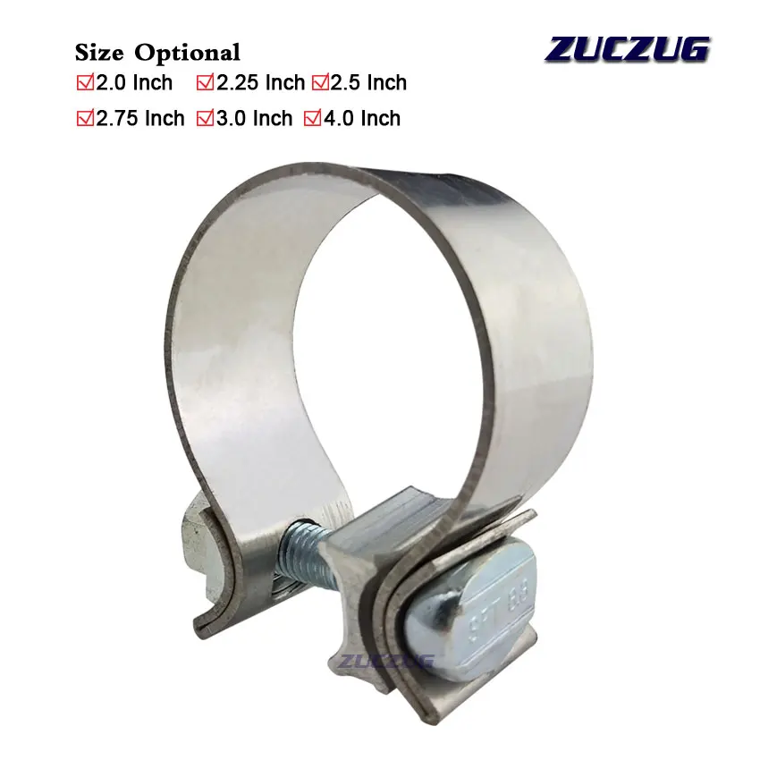 ZUCZUG  High Strength Butt Joint Universal Stainless Steel Exhaust Clamp Band Kit Auto Turbo Pipe Clips