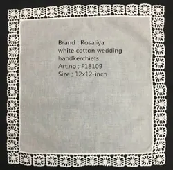 Conjunto de 12 pañuelos de algodón blanco para mujer, pañuelo de novia de boda, pañuelo de encaje bordado Vintage, 12x12 pulgadas