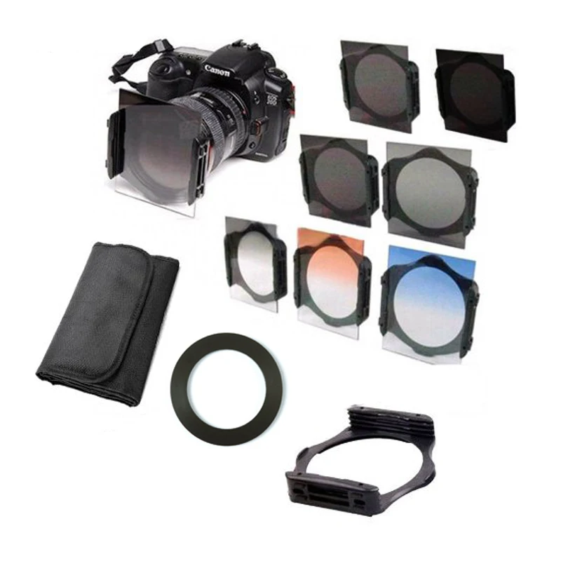 1 шт. 67 мм кольцевой адаптер + ND2 ND4 ND8 + Градуированный Серый Синий Оранжевый фильтр для Cokin P