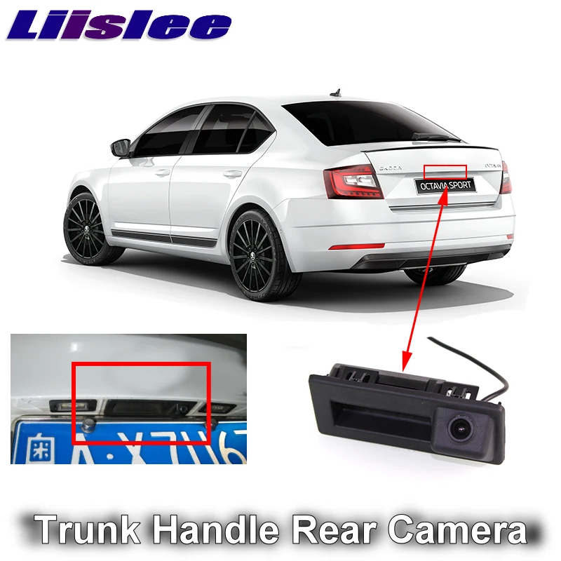 

LiisLee for SKODA Octavia MK3 A7 2016 2017 2018 2019 Car Rear View Parking Reverse Camera Original Factory Trunk Handle Camera