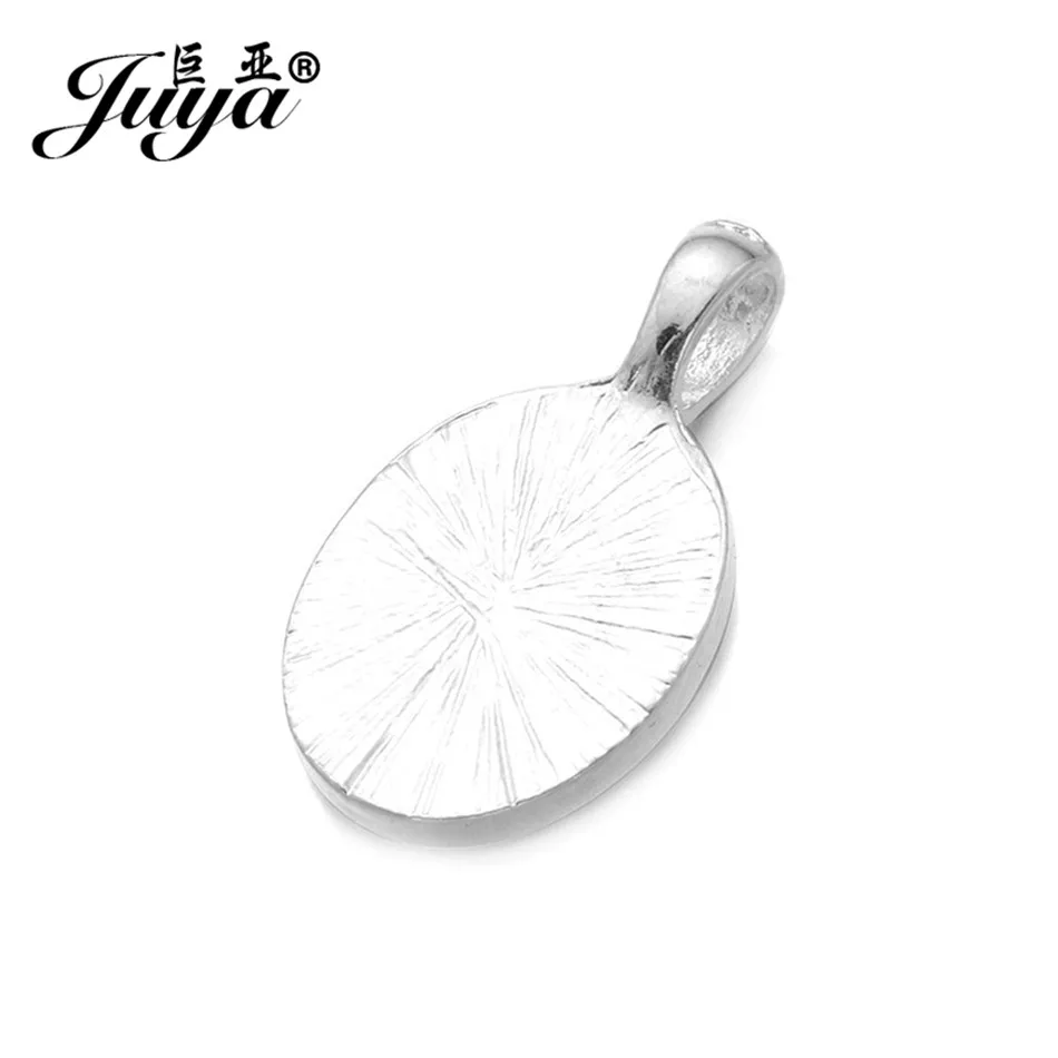 JUYA 30 teile/los Fit 10x14mm Oval Glas Anhänger Blank Einstellungen Cabochons Basen Lünette Tabletts DIY Halskette schmuck Machen Zubehör – Detail 5