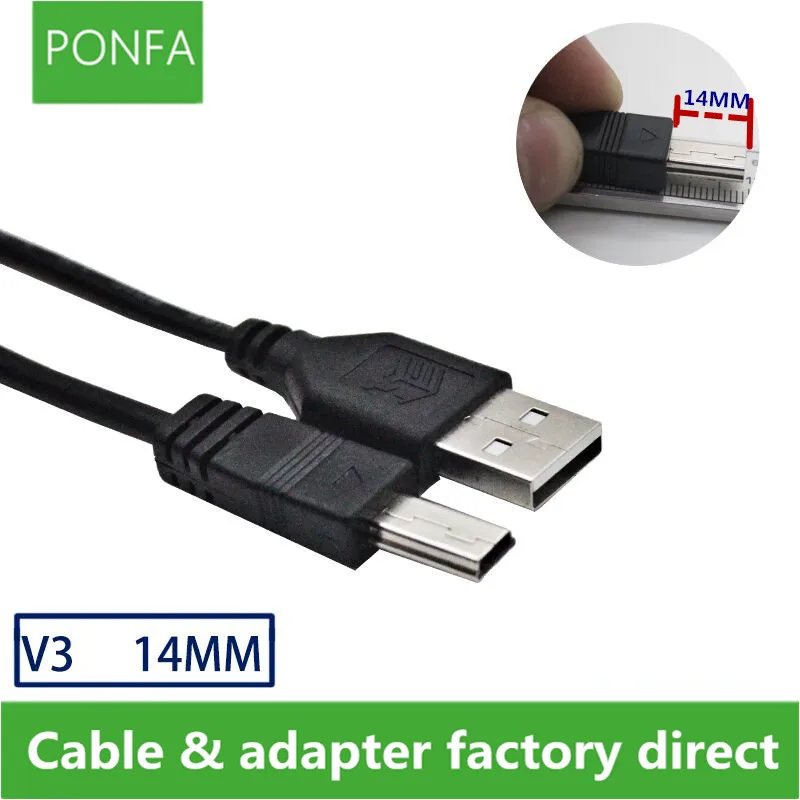 

Mini USB 2.0 A Male to Mini 5 Pin B Charge Data Cable Adapter For MP3 Mp4 Player Digital Camera phone 14mm Long Plug