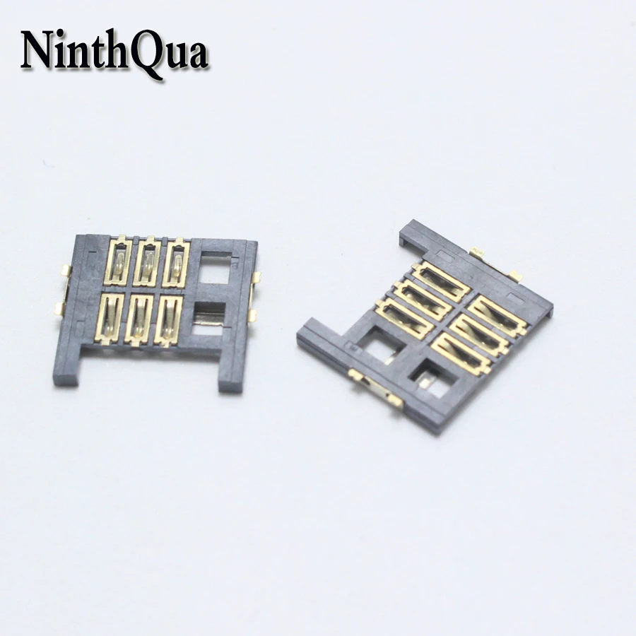 3pcs 6p Sim Card Socket 1.8mm Height Drawer Type Memory Holder Connector for cell phone