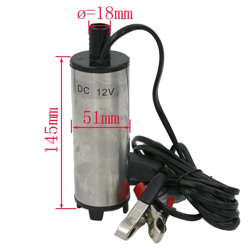 38mm 51MM DC 12v water oil diesel fuel transfer pump submersible pump scar camping fishing submersible switch stainless steel