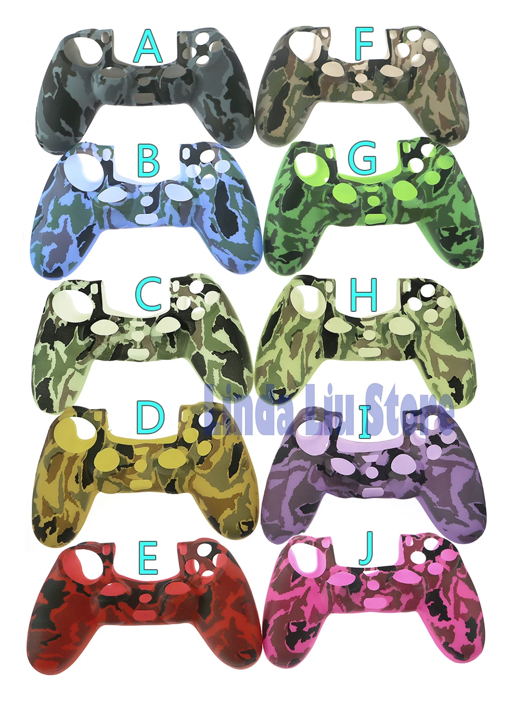 12pcs/lot Camouflage Camo Silicone Rubber Soft sleeve Skin Grip Cover Case Protector For Playstation 4 PS4  PS4 Pro Slim