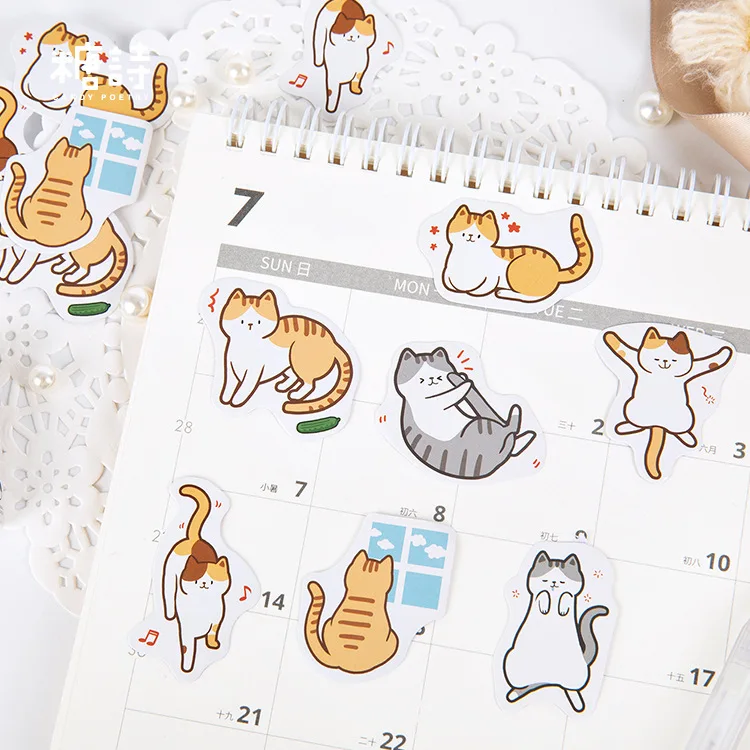 45 pcs/pack Cute Dog Cat Animal Sticker Decoration Diy Scrapbooking Sticker Stationery Kawaii Diary Label Sticker