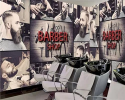 Custom wallpaper hairstyle fashion style background wall painting hair salon decoration painting barber shop 3d wallpaper murals