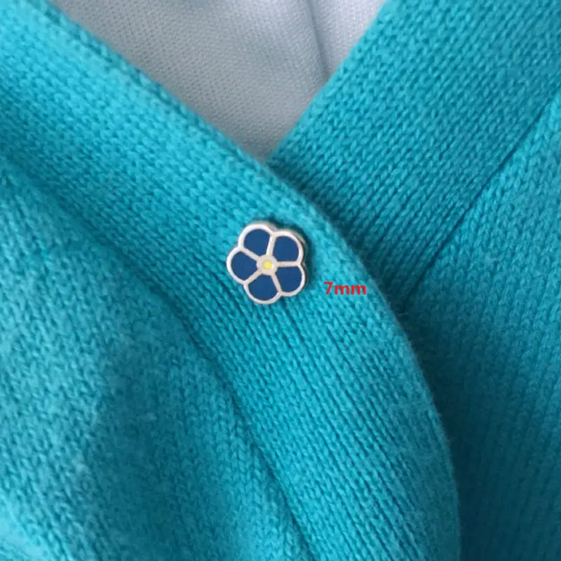 10pcs Wholesale 7mm Cute Small Flower Badge Forget Me Not Masonic WW2 Lapel Pin Freemason Enamel Collar Brooches and Pins