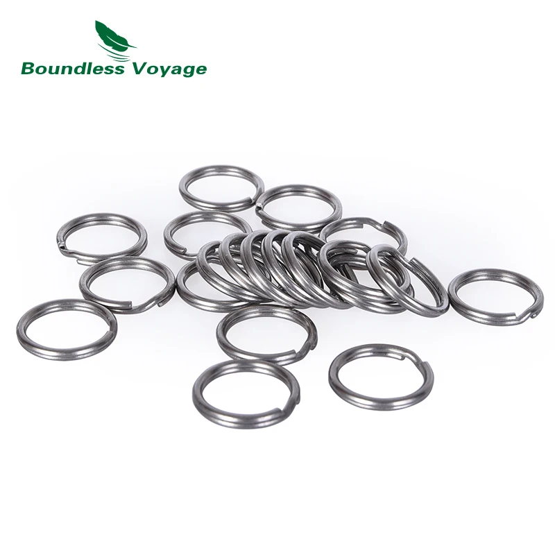 Boundless Voyage Titanium Key Rings Key Chain Split Ring Circular Buckle Hanging Hook for Cutlery Whistle Compass Car Home Keys