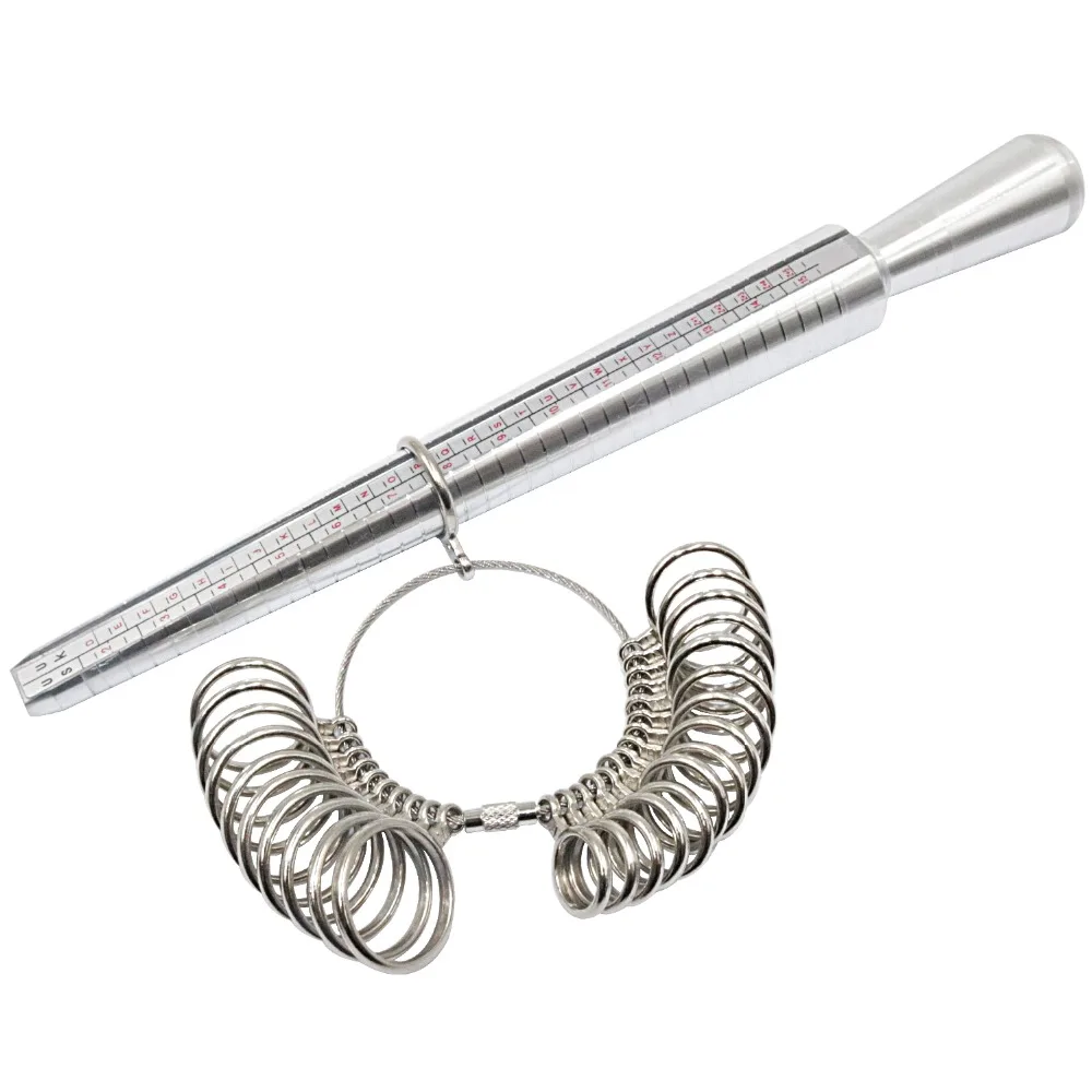 Metal UK Ring Sizer Mandrel Rings Size Measure Tool Finger Gauge Kit Jewellery Sizing Tools UK Sizes A-Z for Men Women Steel