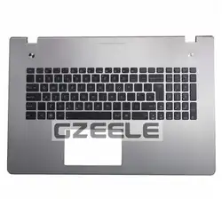 GZEELE for ASUS N76 N76V N76VB N76VJ N76VM N76VZ UI Layout keyboard With Silver Palmrest upper case KB bezel silver