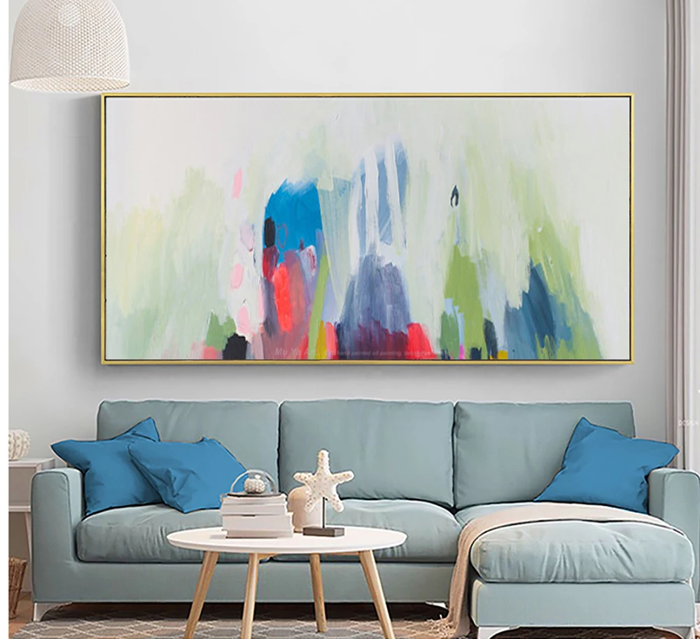 Modern paintings abstract horizontal canvas living room pictures on the wall handmade oil painting wall art watercolor art large