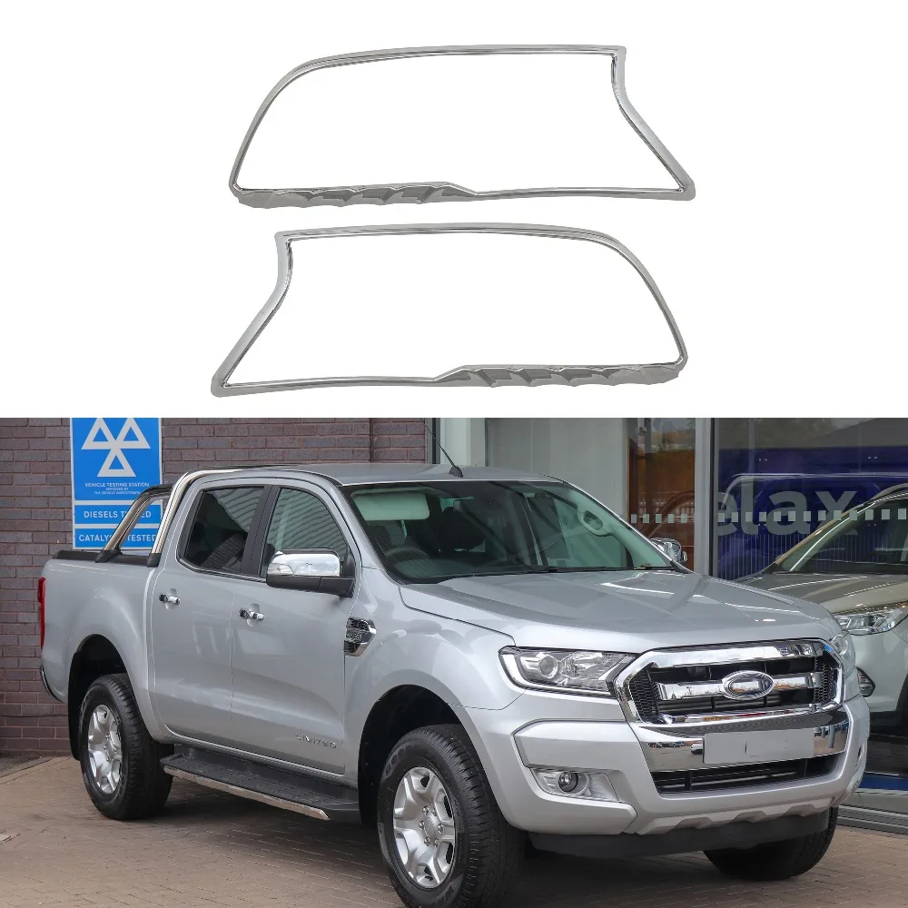 

High-quality Head Light Lamp Cover Trim 2PCS For Ford Ranger 2015 2016 2017 2018 Car Styling Accessory