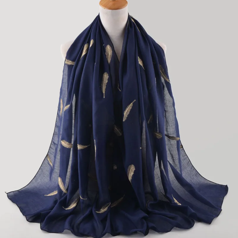 

Cotton Plain Scarf Embroidery Muslim Hijab Scarves,Wraps Shawls,Women cape Muffler British Style Solid Color