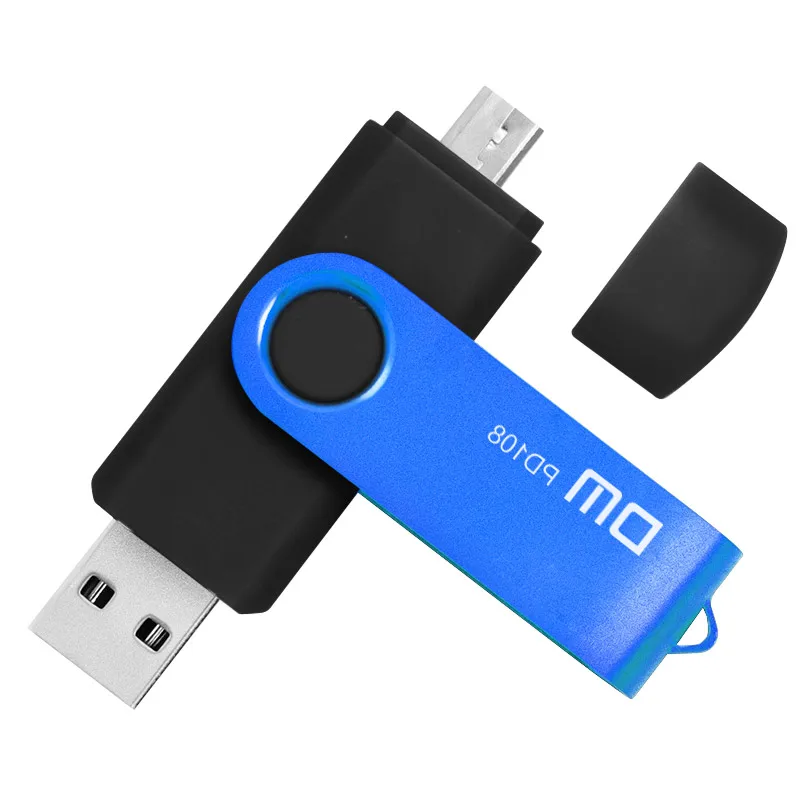 DM PD108 OTG USB 32G 16G 8G USB Flash Drives Smartphone Pen Drive Micro USB Portable Storage Memory Metal USB Stick Free