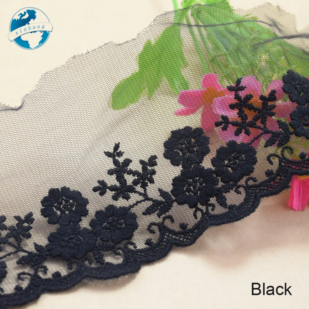 8cm 2 Colors Lace Cotton Embroidery Lace French Ribbon Fabric Guipure Diy Trim Warp Knitting Doll Dress Sewing Accessories #2873