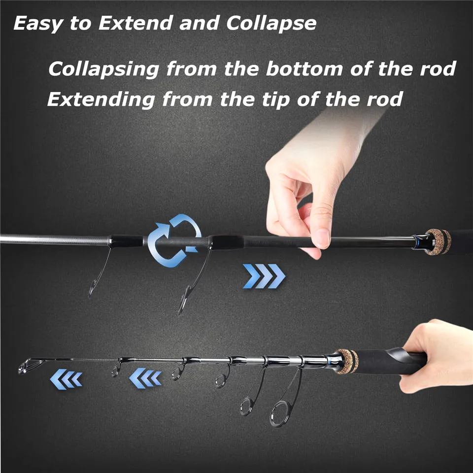 Maximumcatch 6.8-9ft /2-2.7m Stalker Telescopic Freshwater Fishing Rod Lure weight 5-40g Spinning Fishing Rod
